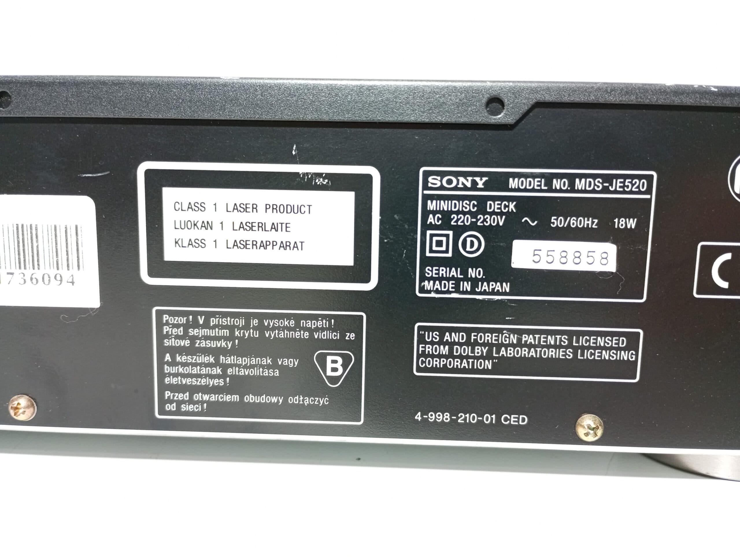 Sony MDS-JE520 bilde 2